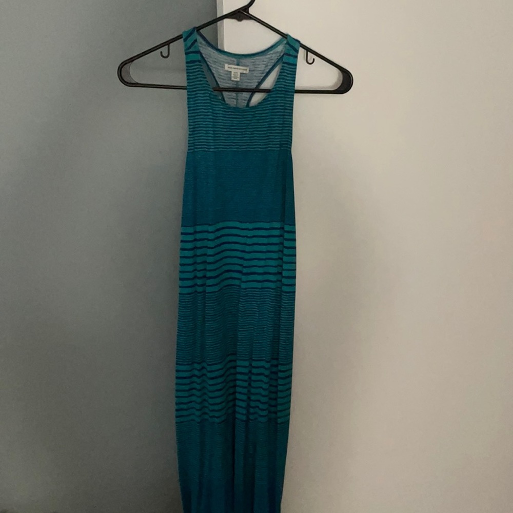 American eagle teal and navy striped dress